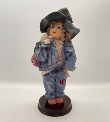 Muñeca vaquera vintage Meerchi cerámica MRH hippie Woodstock estatuilla arte Foto 1 de 4