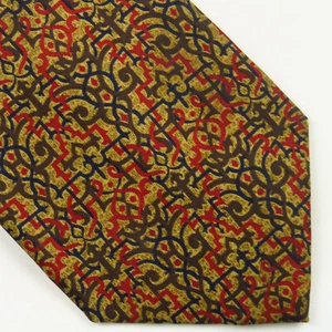 Metropolitan Museum of Art Colorful Architectural Gold Red Mens Tie 60x3.75 - Picture 1 of 6