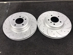 DISCOS DE FRENO RANURADOS PERFORADOS BENTLEY ARNAGE LÁMINA ROJA LEMANS DELANTEROS 348 MM - Imagen 1 de 1