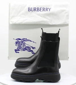 Burberry Ladies Gabriel Chelsea Boot Leather Formal Black 38.5 UK 5.5 - Picture 1 of 9