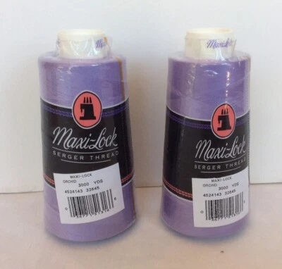 Maxi-Lock Serger Thread 2 Cones Color 198 Orchid New Opened - Image 1 of 3