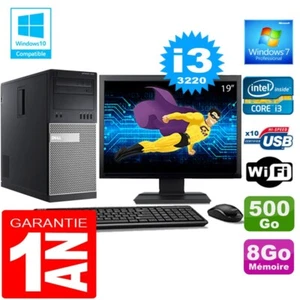 PC tour DELL 7010 Core I3-3220 RAM 8Go Disco 500 Go Wifi W7 Pantalla 19" - Imagen 1 de 1