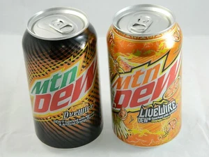 Mountain Dew LiveWire Standard & Art lata completa de 12 oz totalmente nueva paquete de 2 MTN - Imagen 1 de 12