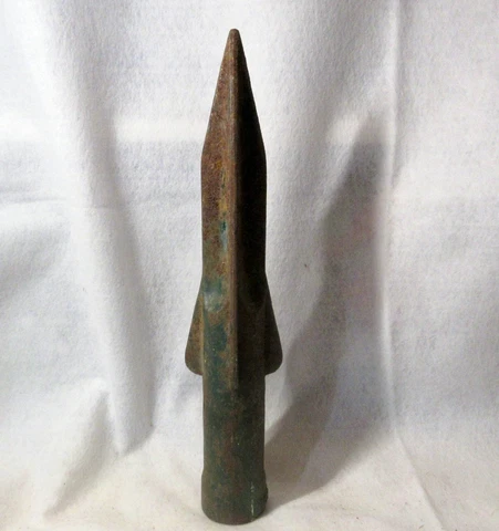 Antique 14.5" tall Cast Iron Architectural Fence Post 4 sided Spear Pole Finial Cover