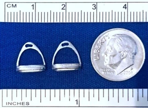 RDLC Small Classic 1:12 or Large Little Bit 1:24 Scale ENGLISH STIRRUPS ~ Pewter - Picture 1 of 1