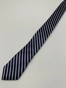 Designer Ties Unbranded Neck Tie Blue White Striped Formal Necktie Mens Tie 2.5" - Picture 1 of 3