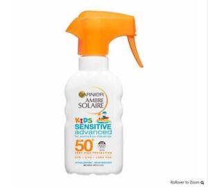 GARNIER AMBRE SOLAIRE KIDS SENSITIVE SUN CREAM SPRAY SPF50+ EXPIRY MAY 2024