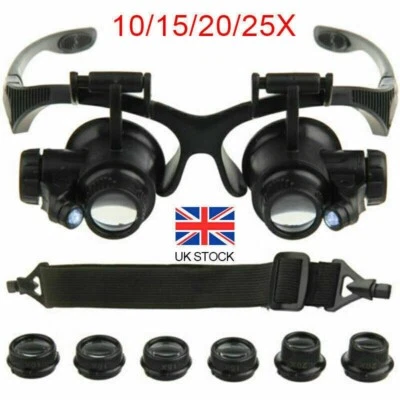 Headband Eye Magnifier Glasses Head Wear Magnifying for Watch Jewellery Repair - Image 1 of 4