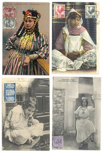 ALGERIEN ALGERIEN 1930/49 ca... 4 x PPC - DAMEN - STEMPEL AUF DER VORDERSEITE - NICHT VERSCHICKT SEHR GUTER ZUSTAND @10 - Bild 1 von 1