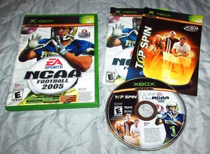 NCAA Football 2005 / Top Spin Tennis (Microsoft Xbox) Complete Fast Shipping - Picture 1 of 3