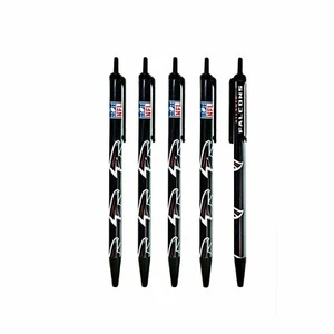 New Football Team Atlanta Falcons Licensed Black Ink Click Pens-5 Pk - Picture 1 of 1