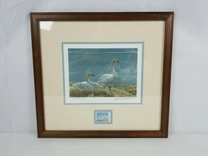 1990 National Fish Wildlife Foundation Swans Stamp Limited Numbered Signed Print - Picture 1 of 10