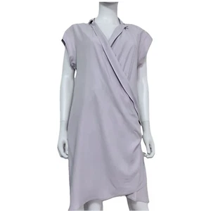 MINT! Halston Heritage SZ 8 Scandi Pink Silk Faux Wrap Draped Dress - Picture 1 of 11