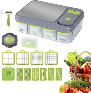 New Vegetable Chopper Mandoline Slicer, Veggie Chopper, Multifunctional 16 in 1 - Picture 1 of 12