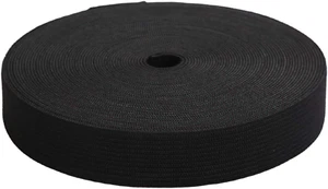 1 Inch by 20 Yard Black Heavy Stretch High Elasticity Elastic Spool Knit Elastic - Picture 1 of 12