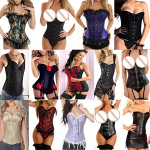 Corsetto donna base stringato disossato taglie forti bustier vita allenamento lingerie sexy - Foto 1 di 27