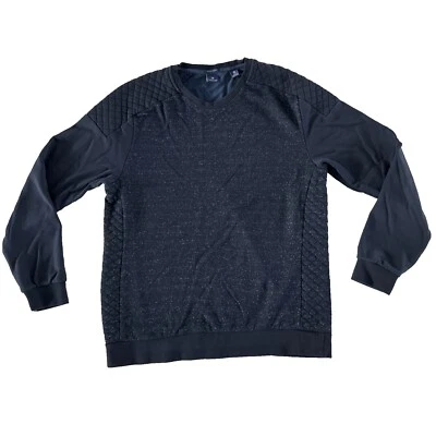 Scotch & Soda Sweater Mens XXL Navy Blue Nep Ragg Quilted Pullover Sweatshirt - Image 1 of 4