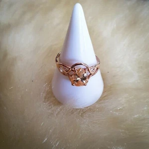 Handmade 925 Sterling Silver Lab Created Morganite Beautiful Stone Ring - Picture 1 of 6