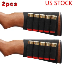 Juego de 2 piezas tácticas de 5 rondas escopeta culata 12/20GA soporte munición bolsa portador - Imagen 1 de 12