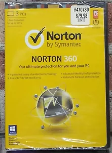 2013 Norton 360 for 3 PCs 1 Yr Windows XP, Vista, 7 & 8 with Key and 5GB cloud - Picture 1 of 7