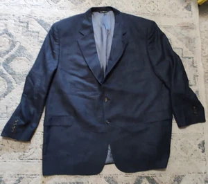 Jack Victor Rochester Blazer Men's Cashmere 52R Navy Blue Checkered Sport Coat - Picture 1 of 13