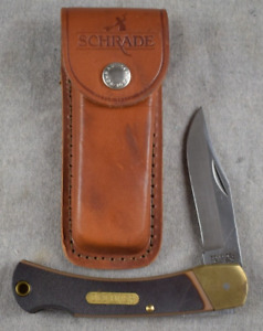 MINT SCHRADE USA OLD TIMER  6-0T 1 BLADE LOCKBACK POCKET KNIFE W/BELT SHEATH