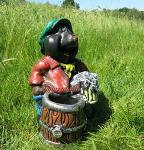 Topo figura de jardín cerveza bebida de cerveza barril enano de jardín jardín divertido figura decoración - Imagen 1 de 5