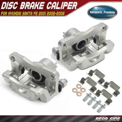 Pinza de freno trasera 2 piezas con soporte y pistón de acero para Hyundai Santa Fe 2001-2006 Foto 1 de 4
