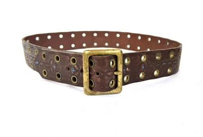 Tachuelas de cinturón vintage de cuero reciclado pintadas talla 34 unión mediana Foto 1 de 4