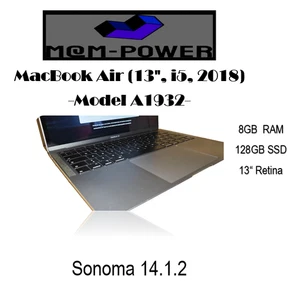 13 pollici Apple MacBook Air A1932 2018 -i5 128 GB SSD 8 GB di RAM Sonoma 14.1.2 - Foto 1 di 17