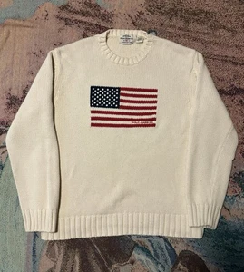 VTG POLO RALPH LAUREN USA SWEATER MENS SIZE L American Flag Knit size Large - Picture 1 of 5