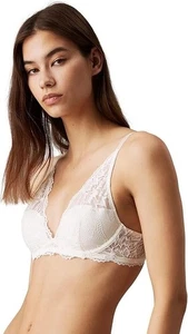 Calvin Klein leicht gefütterter Stretch Plunge BH, off white (elfenbein) Gr. 34D - Bild 1 von 10