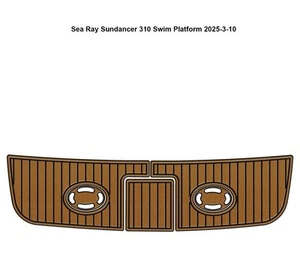 Sea Ray 310 Sundancer Swim Platform Pad Boat EVA Foam Faux Teak Deck Floor Mat - Imagen 1 de 16