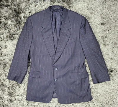 Canali Suit Jacket Mens 42R Blue Wool Pinstripe Single Breasted Notch Blazer - Image 1 of 4