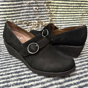 Scarpe con zeppa Dansko Clio nere in pelle nabuk taglia EU 40 - US 9,5-10 NUOVE - Foto 1 di 11