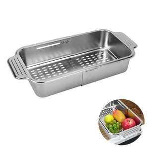 Expandable Dish Drying Rack Over The Sink, Stainless Steel Drainer Basket wit... - Picture 1 of 6