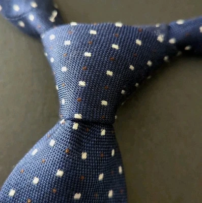 Corbata para hombre SuitSupply azul marino blanco a cuadros mezcla seda/lino 60,5x3" usada en excelente estado Italia Foto 1 de 4