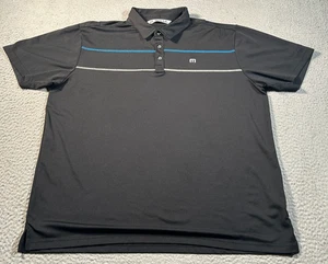Camisa Polo Travis Mathew Para Hombres 2XL Golf Negra Azul Blanca Rayas Manga Corta - Imagen 1 de 8
