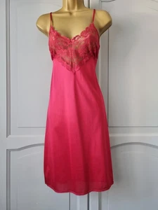 SLIP COMPLETO DONNA VINTAGE TESCO ROSSO NYLON SETA TAGLIA 14 - Foto 1 di 11