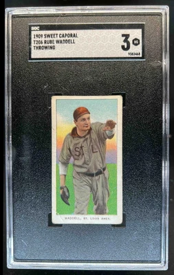 1909 Sweet Caporal T206 Rube Waddell Throwing SGC 3 VG - Image 1 of 3