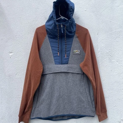 Passenger Fleece Hoodie Smock Men Large 52” Grey Blue Pullover 1/2 Zip Gorpcore - Image 1 of 4