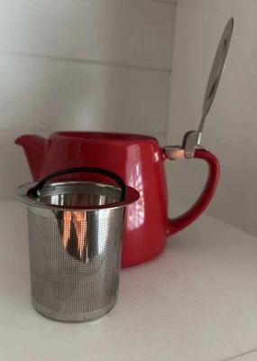 FORLIFE Stump Teapot  Red W/ SS Infuser Basket And Lid 18 oz~LNEW - Image 1 of 4