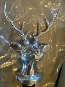 Mariposa Recycled Aluminum Silver Bottle Wine Stopper Stag Deer Elk Antlers NEW - Picture 1 of 4