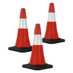 3er Set Warnkegel Warnleitkegel Verkehrsleitkegel Pylon 51 cm Kegel Leitkegel - Bild 1 von 7