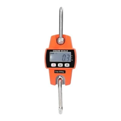 Orange LCD Digital Crane Scale Weight 30-300kg Heavy Duty Hanging Hook Scales - Image 1 of 4