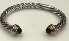 David Yurman Klasyczna bransoletka kablowa srebrna/14k żółte złoto kabel cytrynowy 7mm