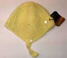 Vintage 1950's Yellow Hand Knit Infant Baby Hat Wm H. Thomas 100% Nylon NWT