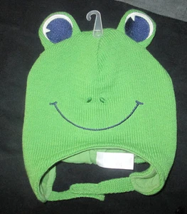 Cappello in maglia The Children's Place Frog taglia 6-12 mesi nuovo con etichetta - Foto 1 di 2