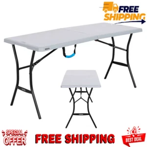 5-FT Portable Folding Table Indoor/Outdoor Picnic Camping Dining Party Table US - Picture 1 of 24