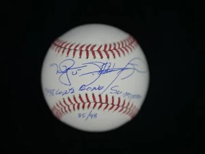 MARK MCGWIRE SAMMY SOSA 1998 LONG GONE SUMMER SIGNED BASEBALL LIMITED TO 98 JSA - Picture 1 of 4